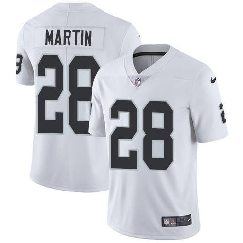 Nike Raiders #28 Doug Martin White Men's Stitched NFL Vapor Untouchable Limited Jersey